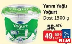 DOST YARIM YAĞLI YOĞURT 1500 G